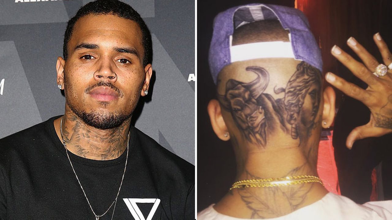 Chris Brown’s Head Tattoo.