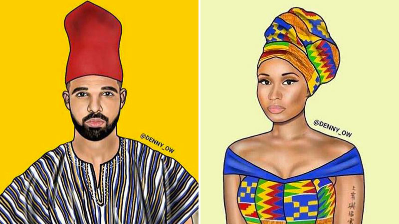 Drake-Nicki-Minaj-African-Outfits